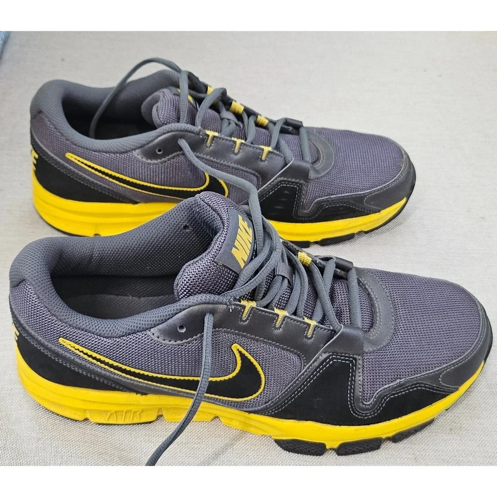 Nike Air Flex Trainer Mens 11.5 Grey Yellow Running Shoes 429632-001 Sneaker